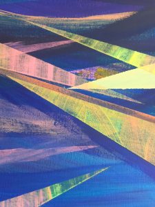 Close up from Summer Nights acrylic artwork
