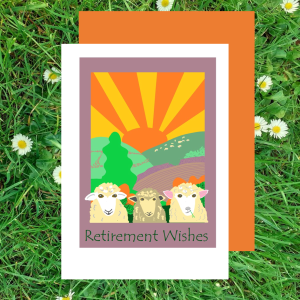 Sunburst PopArt with sheep retirement sheep