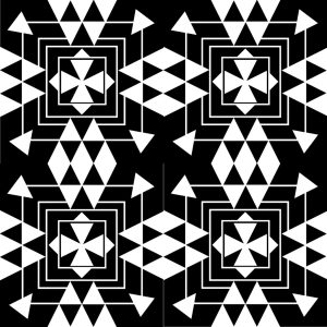White Diamond geometric pattern on black background