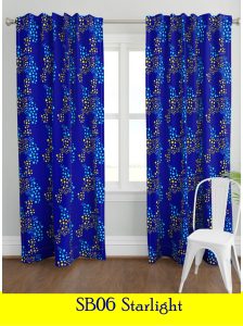 Abstract Starlight pattern in turquoise with deep blue background