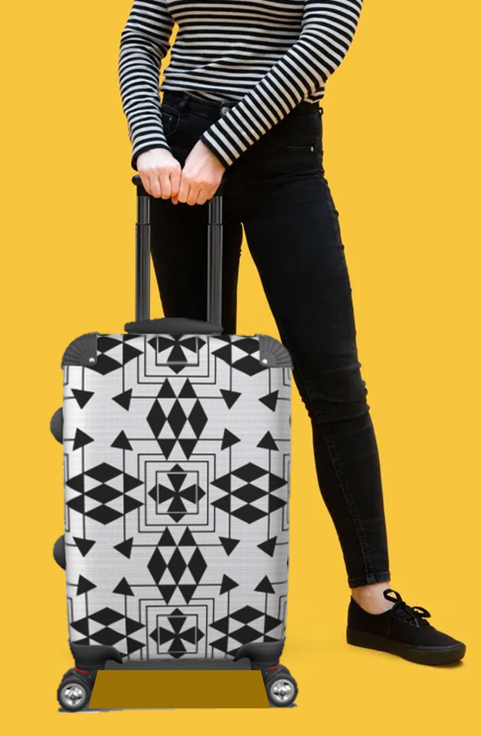 Diamond Check Suitcase